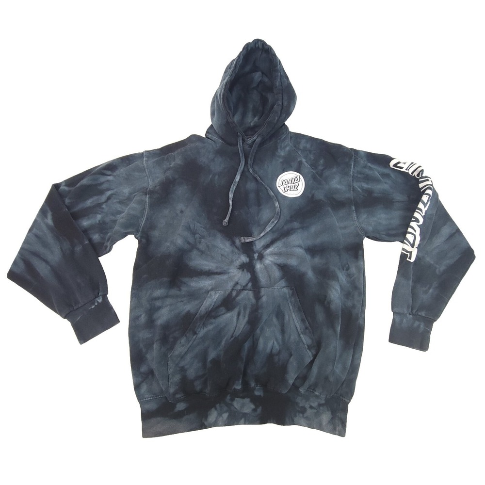 Santa Cruz Skateboards Tie Dye Pullover Hoodie‎ Medium  Blue Black